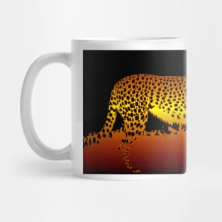 Cheetah hunting on the African savannah Mug